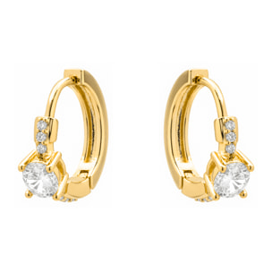 Pendientes de Circonita Brillante acabado en oro amarillo de 18k