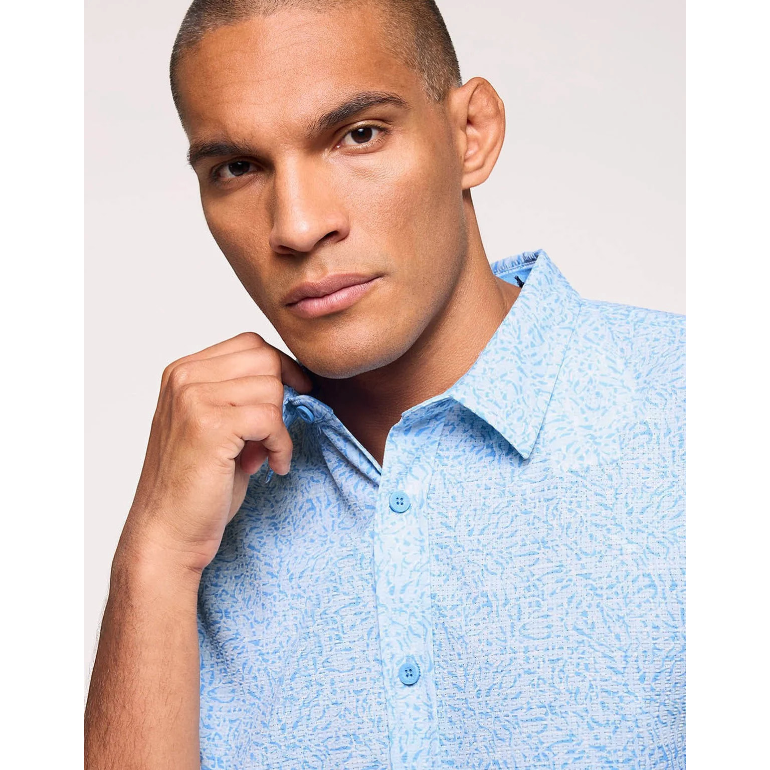 Camisa Manga Corta Azul - Uros