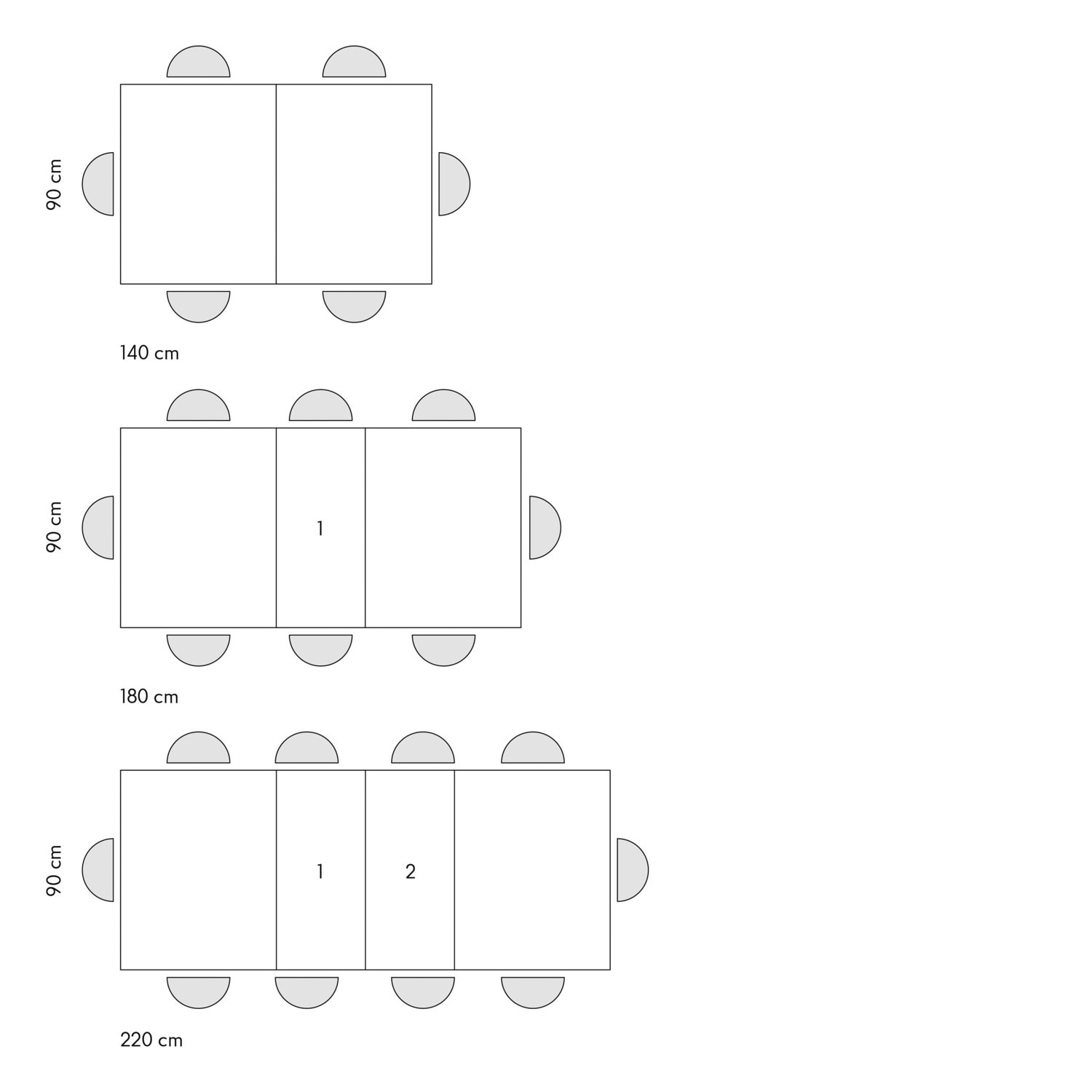 Tavolo LIPARI in legno, finitura bianco statuario e base bianca, allungabile 140x90 cm - 220x90 cm