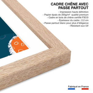 Affiche enfant happy cosmos Affiche sous cadre bois