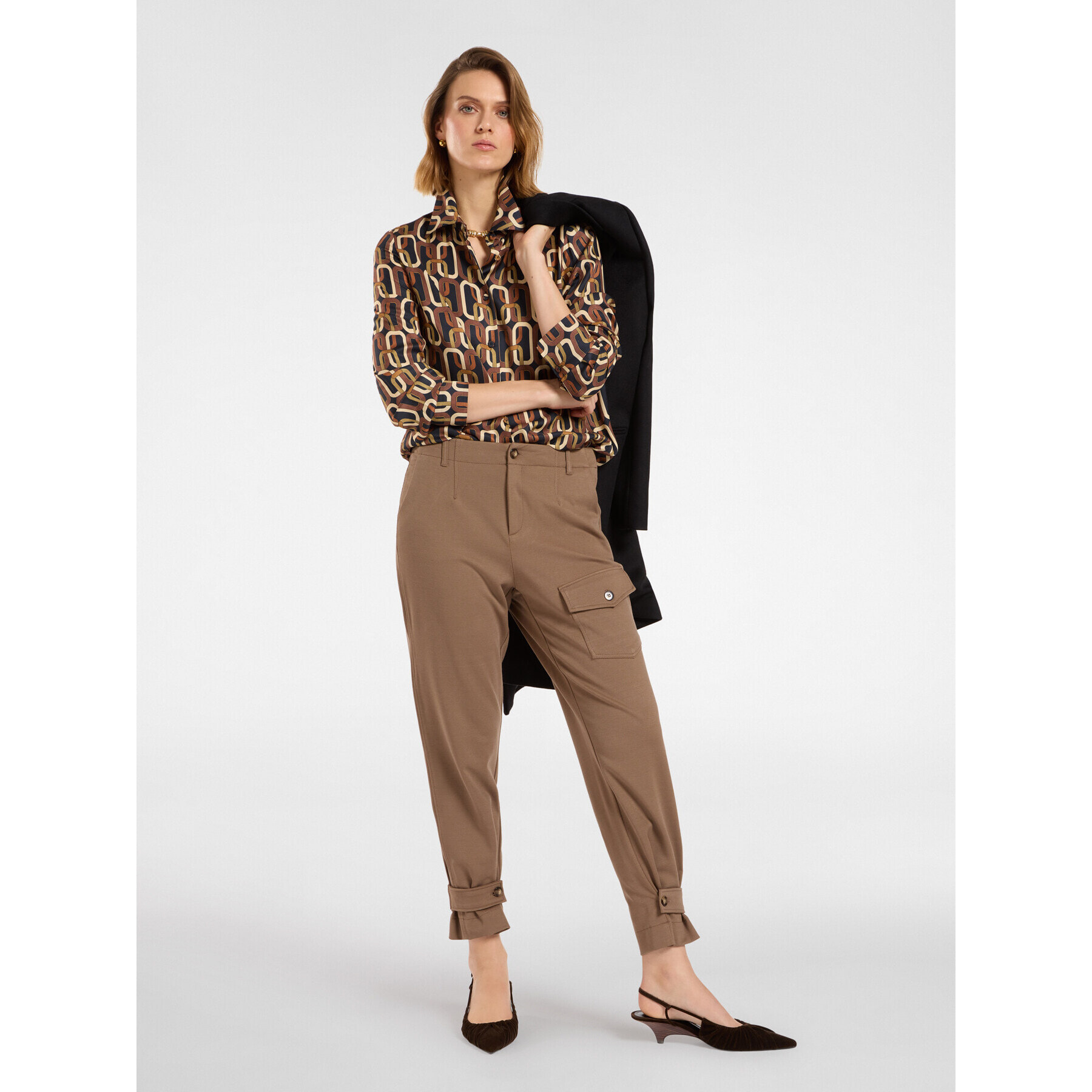 Elena Mirò - Camisa estampada - Marrón