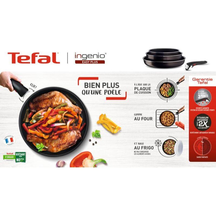 Tefal - Batterie de cuisine TEFAL Ingenio Easy Plus lot 3 casseroles