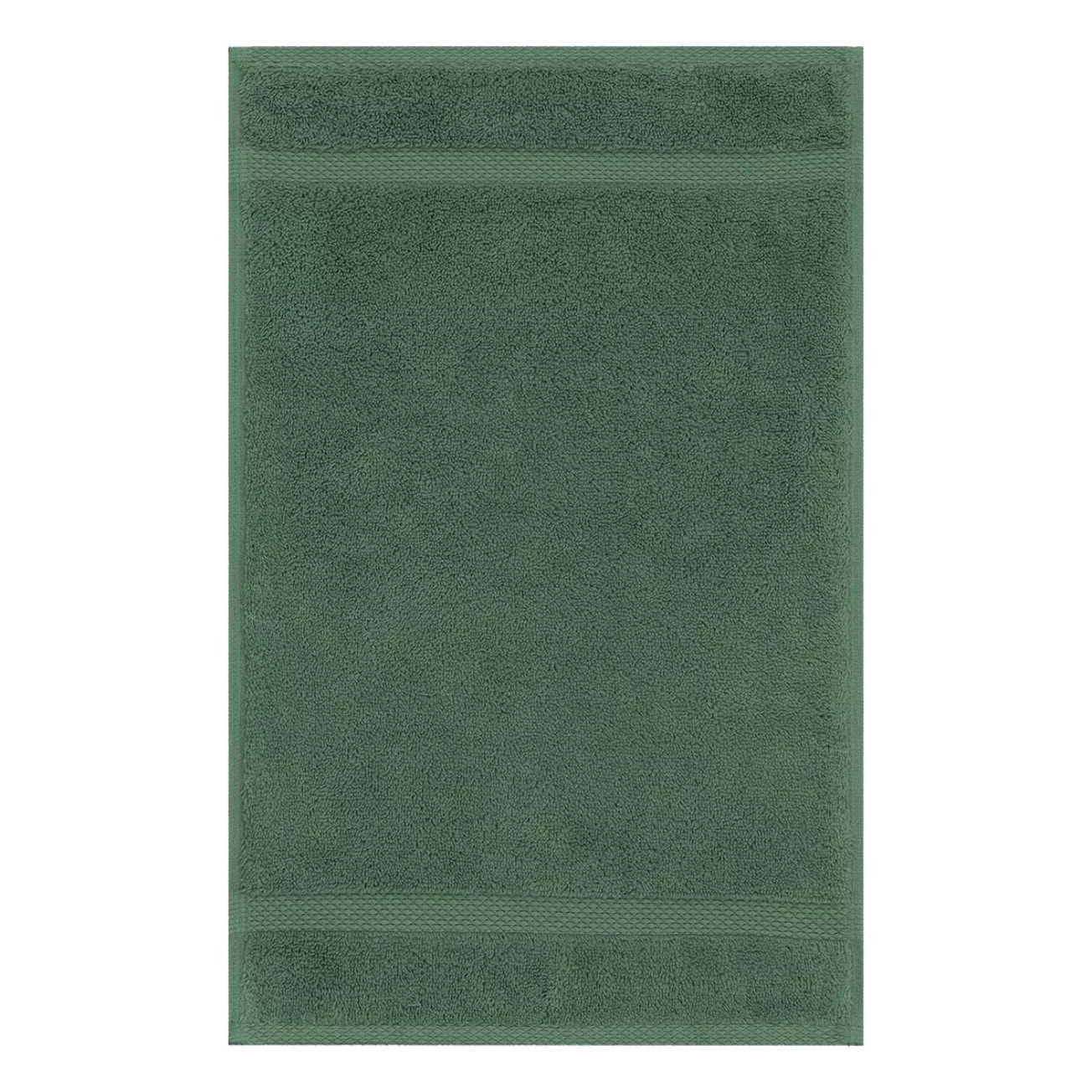Serviette invites pur coton 550 g/m² uni vert Elea kaki