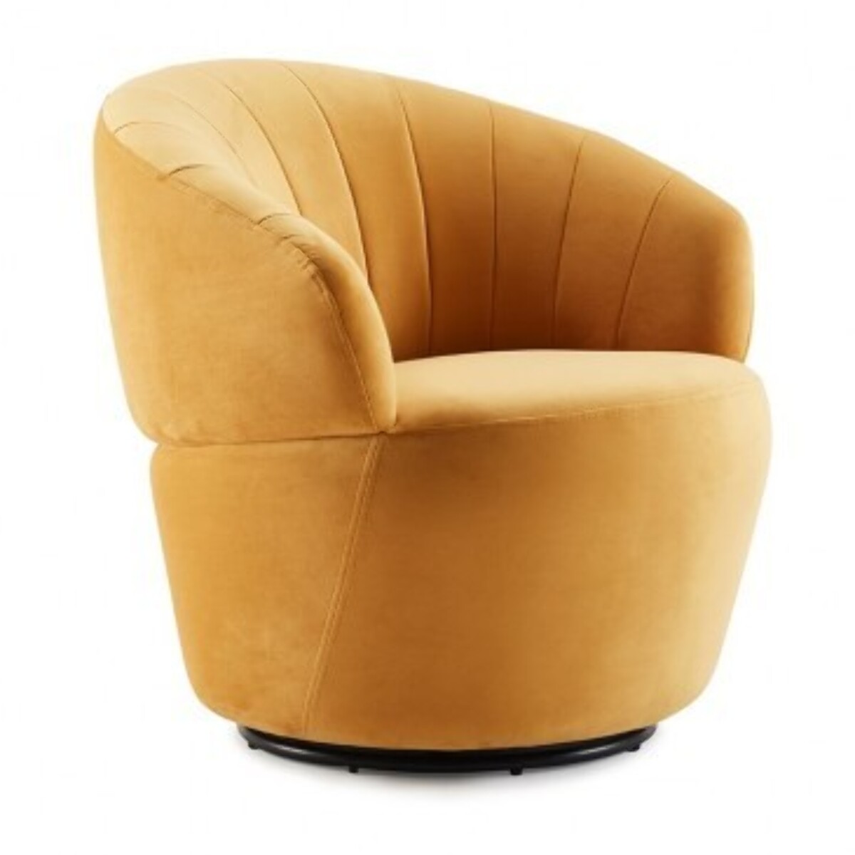 Fauteuil rond pivotant en velours - ROMANE