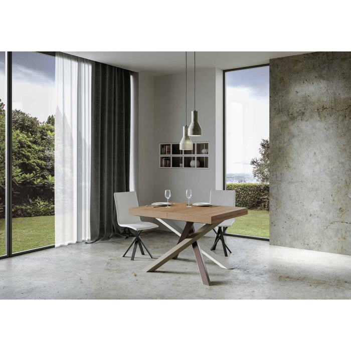 Mesa extensible 90x130/390 cm Volantis Roble Natural estructura multicolor 4/C