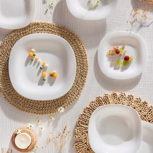 Service de table 18 pièces Carine gris et blanc - Luminarc - Opale trempé extra résistant