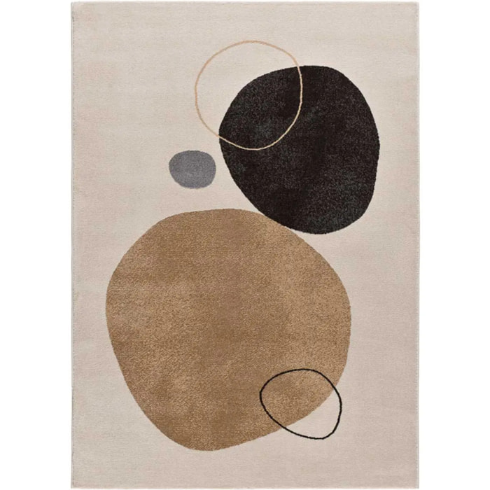 LESSIA Alfombra moderna de pelo corto beige, varias medidas disponibles.