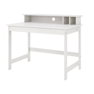 Scrivania in pino tinto bianco con piano sollevabile in MDF bianco, 110 x 76 x 68.5, Bianco