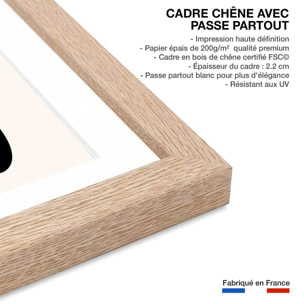 Affiche fleurs Madame et monsieur deco Affiche + cadre en bois - Chêne