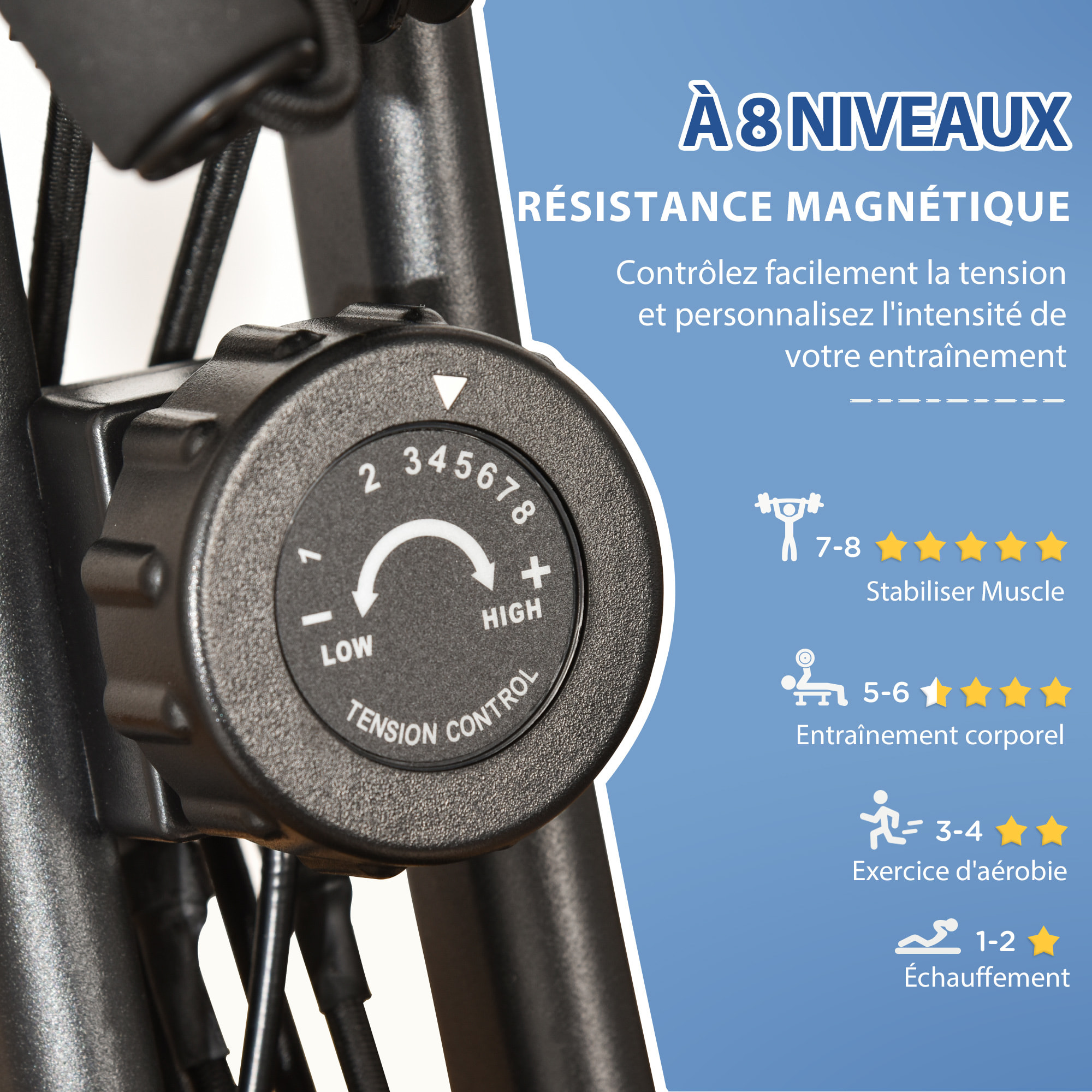 Vélo d'appartement cardio fitness pliable
