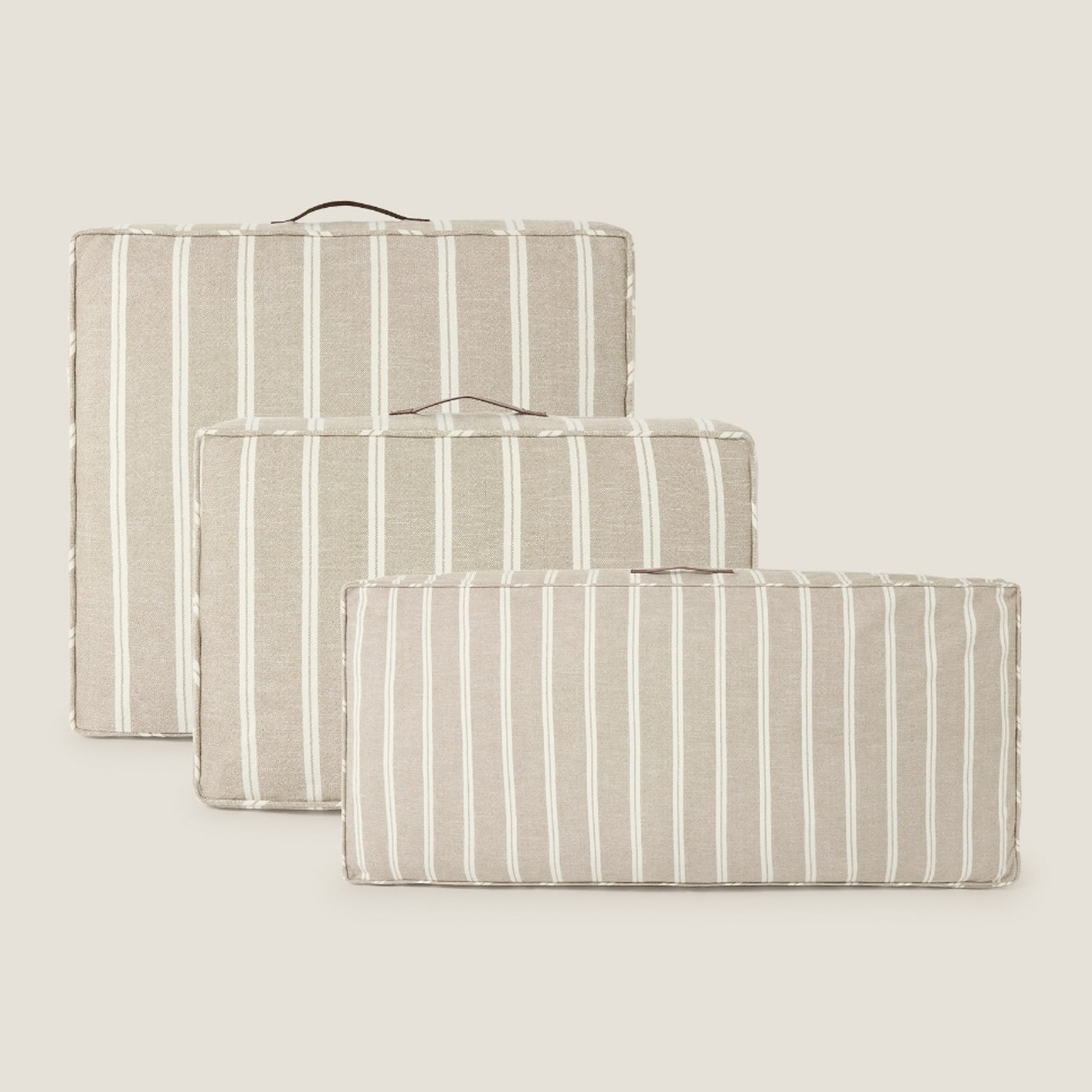 Funda de cojín chill out rayas Liri2 color marron beige Algodón