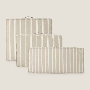 Funda de cojín chill out rayas Liri2 color marron beige Algodón