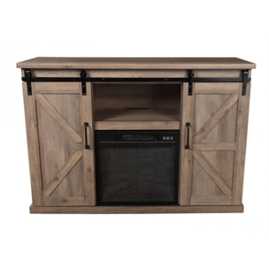 Credenza rustica con camino elettrico 2000W