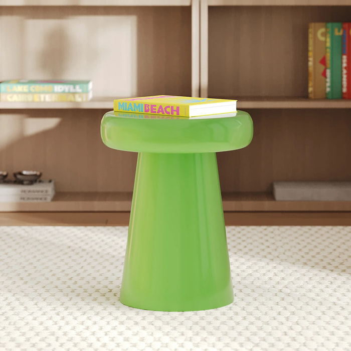 Table d'appoint ronde en métal vert D40 cm - Anouk