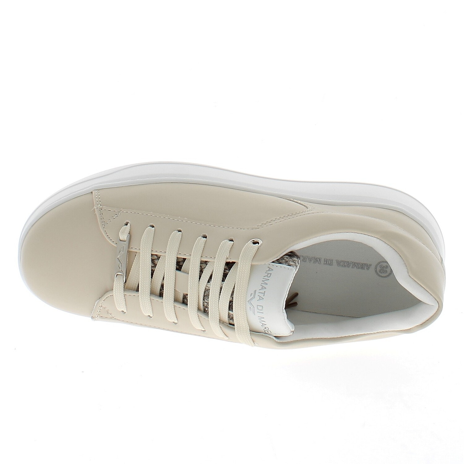 Armata di Mare Scarpe Donna Sneakers Basse con Soletta in Memory Foam AMD S61H36 White Grey Rock Silver