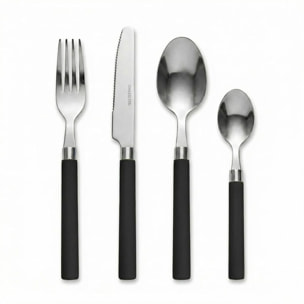 Set 24 Posate in Acciaio Inox 18/10, lavabile in lavastoviglie, design materico, Intrecci