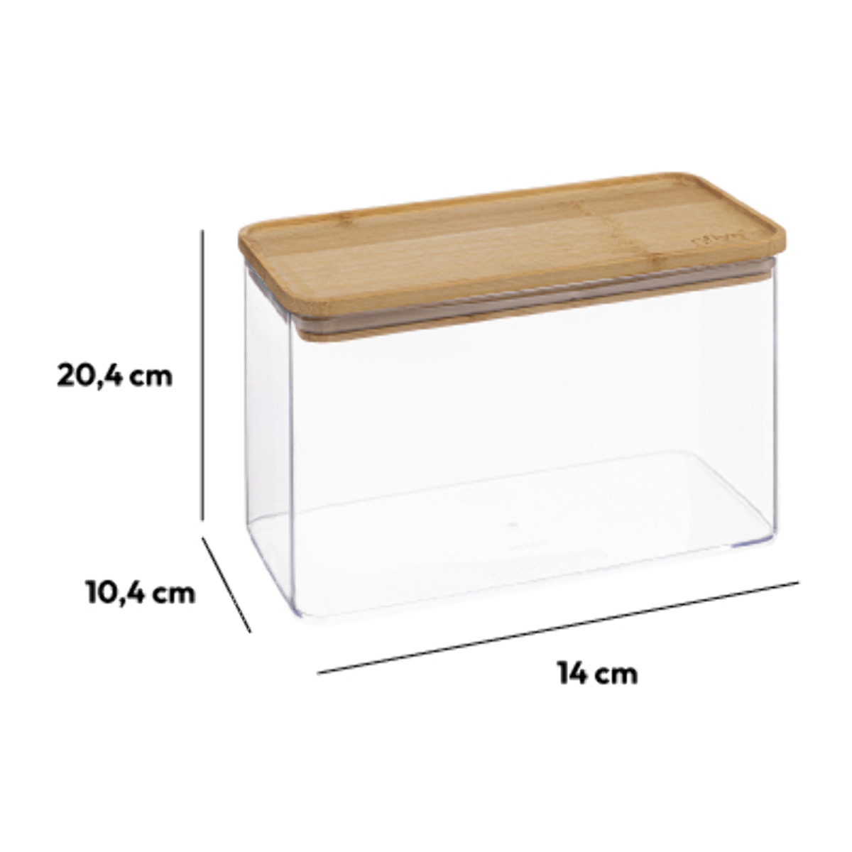 Boîte de conservation rectangulaire couvercle bambou "Eske" 2L
