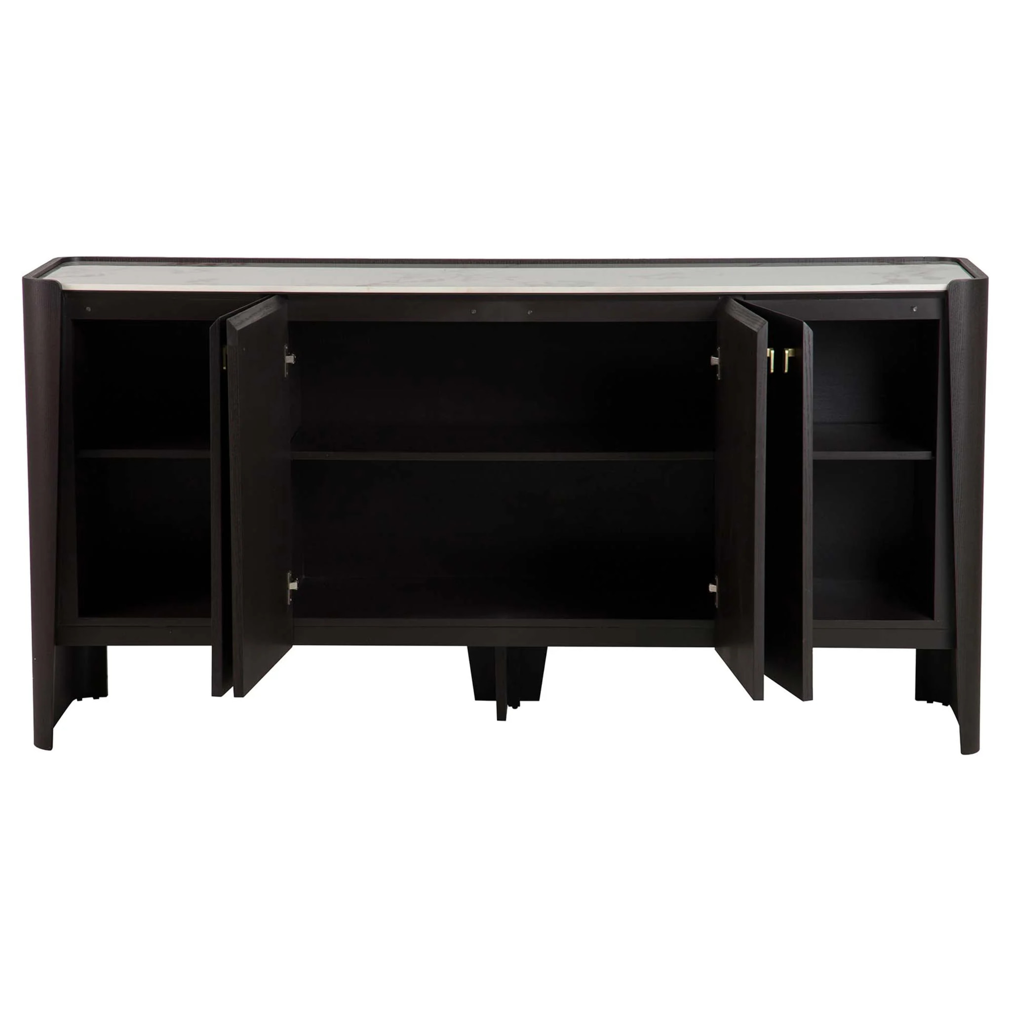 Aparador Piedra Sinterizado Mdf Ebony 180x45x90 Cm