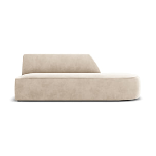 Canapé modulable droit "Charles" 2 places en velours beige clair