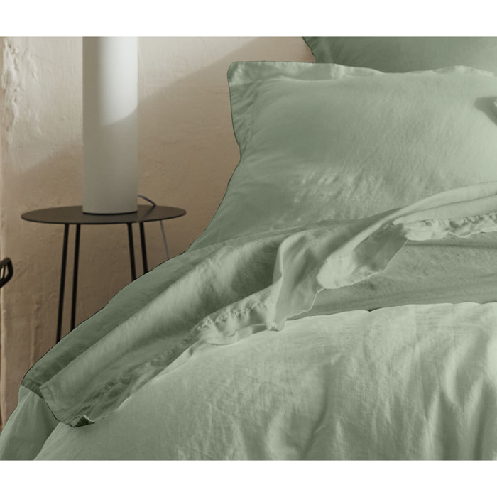 Drap plat Organic céladon - 50% Chanvre 50% Coton Bio