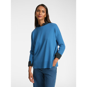 Elena Mirò - Maglia con scollo a barca - Bluette