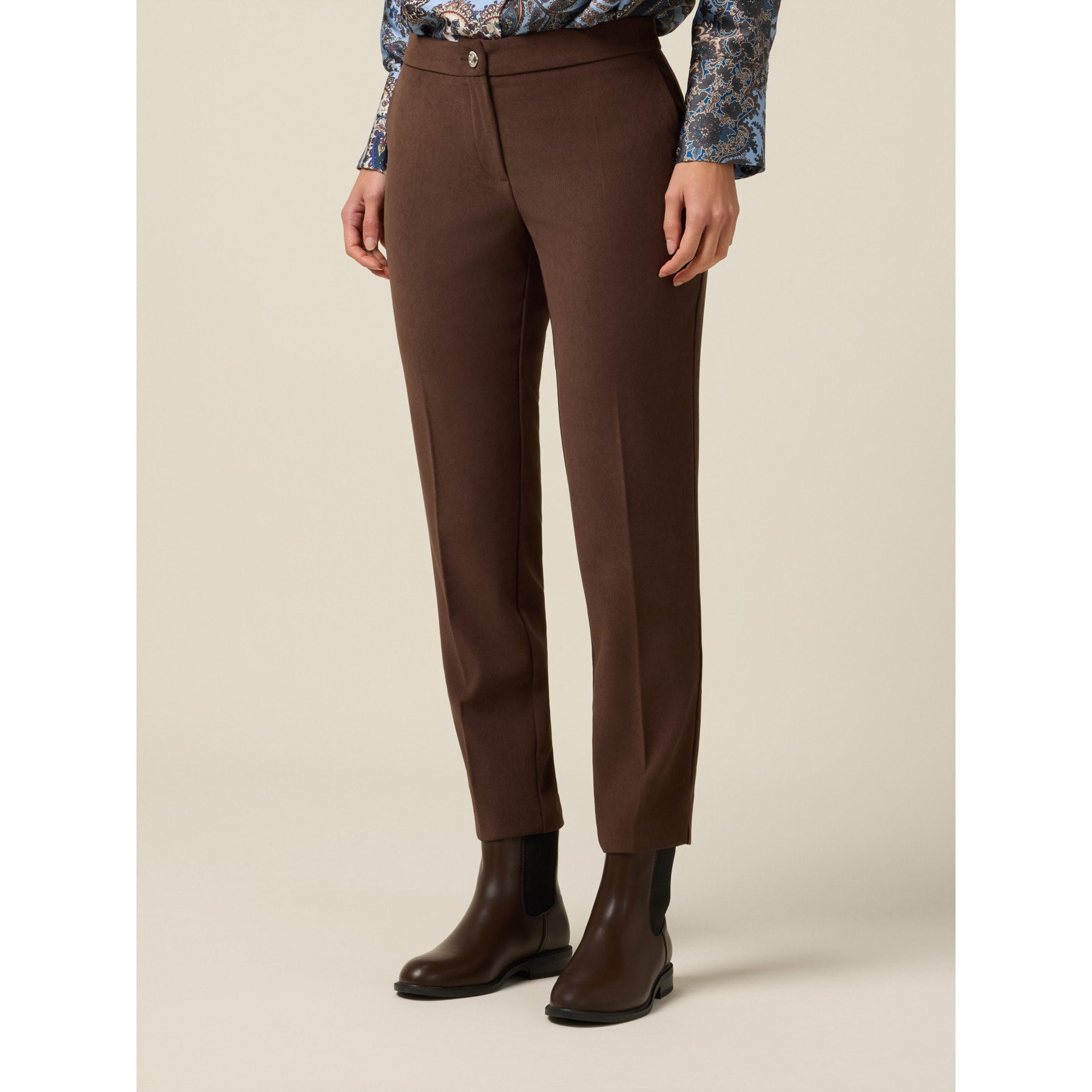 Oltre - Pantalones regular de pana - Marrón