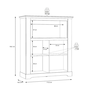 Bar en bois effet chêne clair blanchi - ILONA