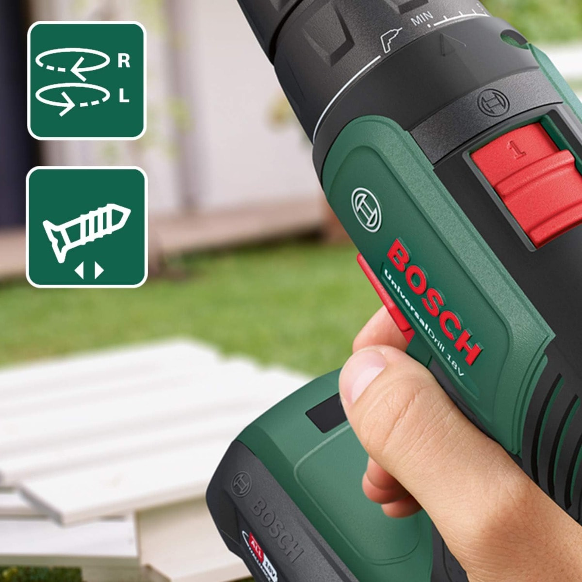 Perceuse visseuse Universal Drill 18V-60 - BOSCH - avec 2 batteries 18V 2.0Ah - AL 18V-20 - 06039D7002