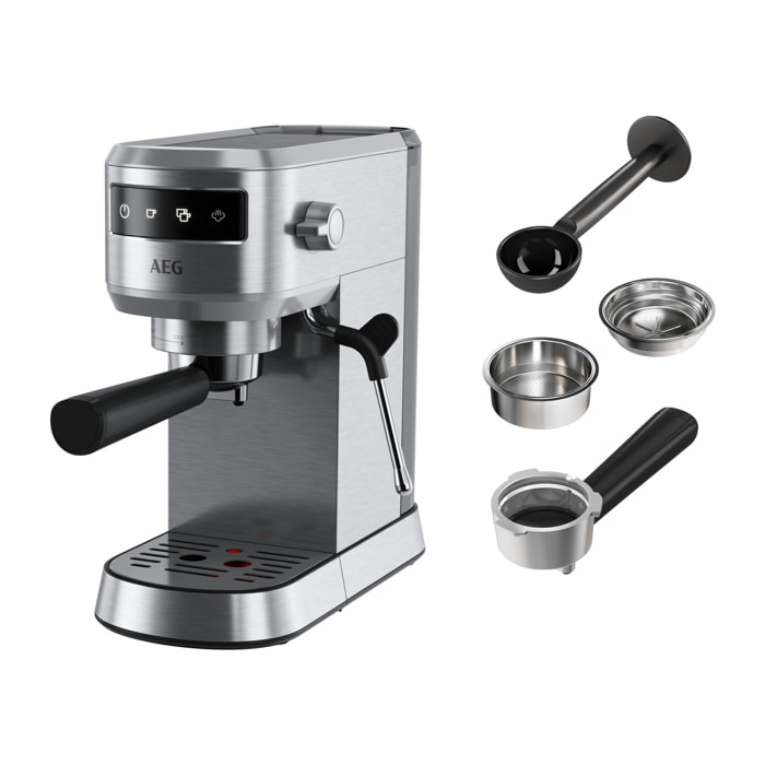 AEG Maquina de café espresso de 1 litro capacidad y 15 bares de presión EC6-1-6ST