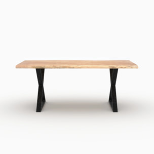Table rectangulaire en bois massif d'acacia 6 places  - Gia
