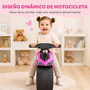 Bicicleta sin Pedales, Moto Correpasillos con Música y Ruedas Extra Anchas, Bicicleta de Equilibrio para Niños y Niñas de 18 a 36 Meses, Rosa