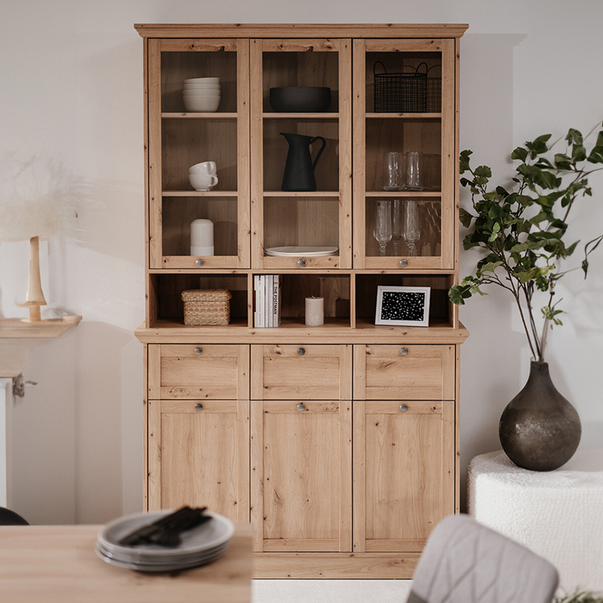 Buffet haut 6 portes 3 tiroirs - SAGA