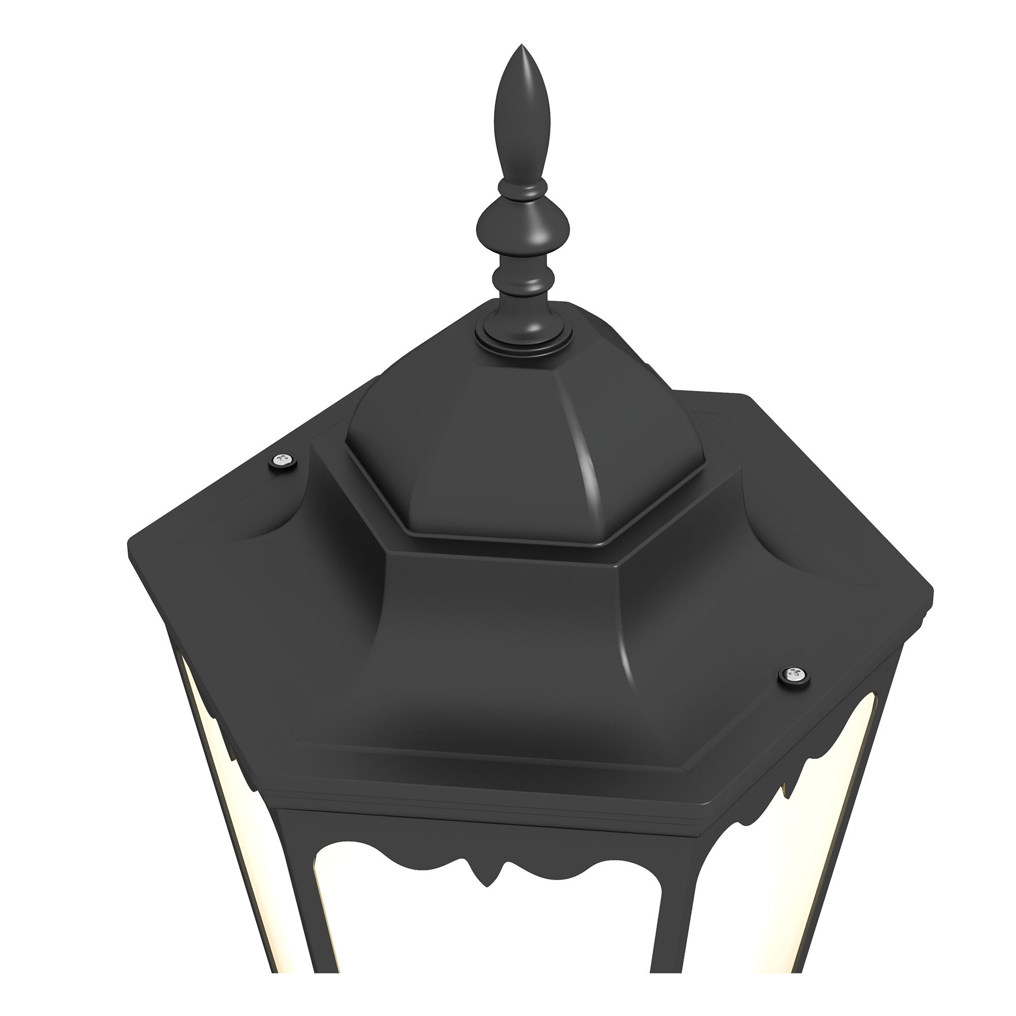 Luminaire extérieur - lampadaire de jardin - culot E27 - Ø 23 x 114H cm - verre alu noir