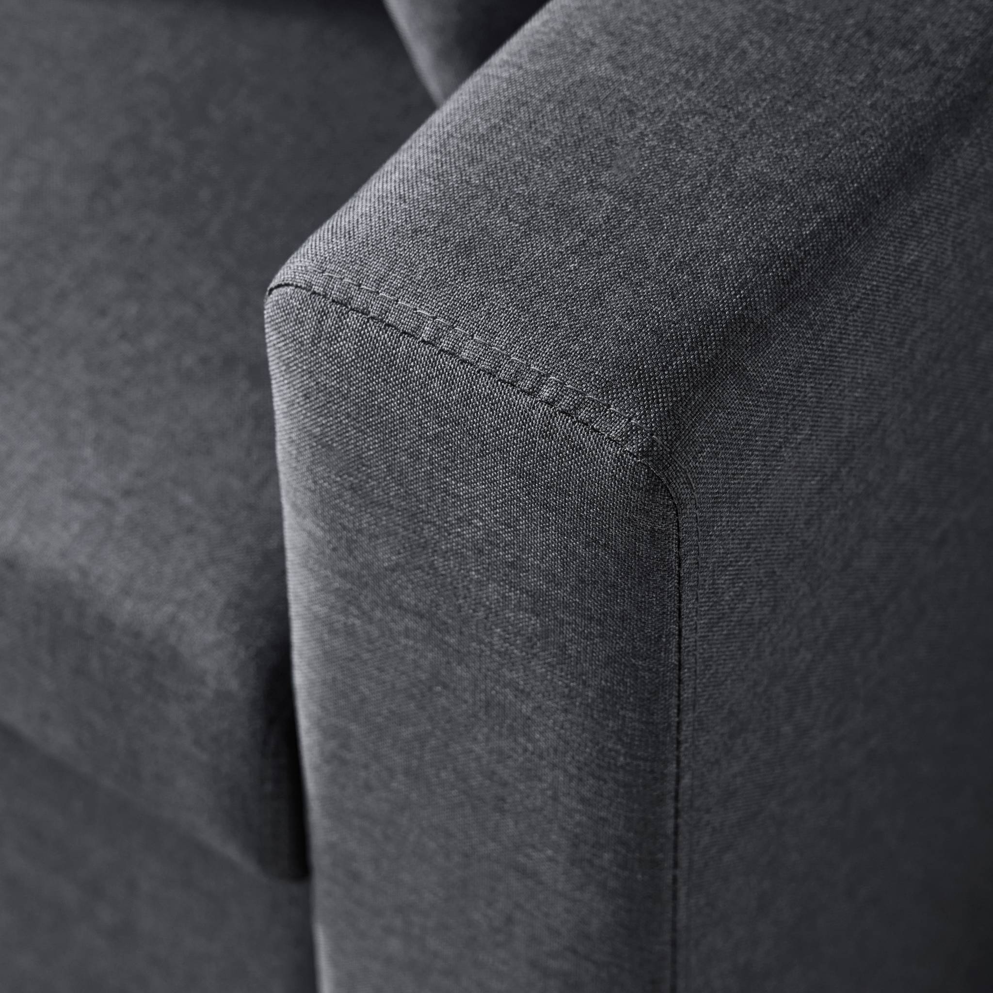 Canapé d'angle convertible réversible 3 places tissu avec coffre IDA