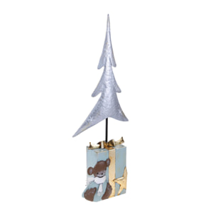 Albero natale artificiale con Pacco Dono - Pezzi 1 - Colore Verde - 31x80Hx12,7cm - Bianchi Dino