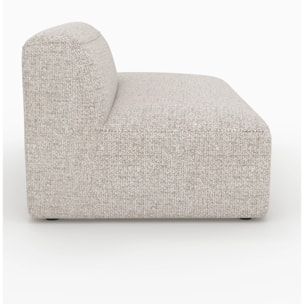 Méridienne dossier à gauche pour canapé modulable en tissu beige - Hestia