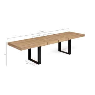 Table repas extensible Brixton - Bois - Noir