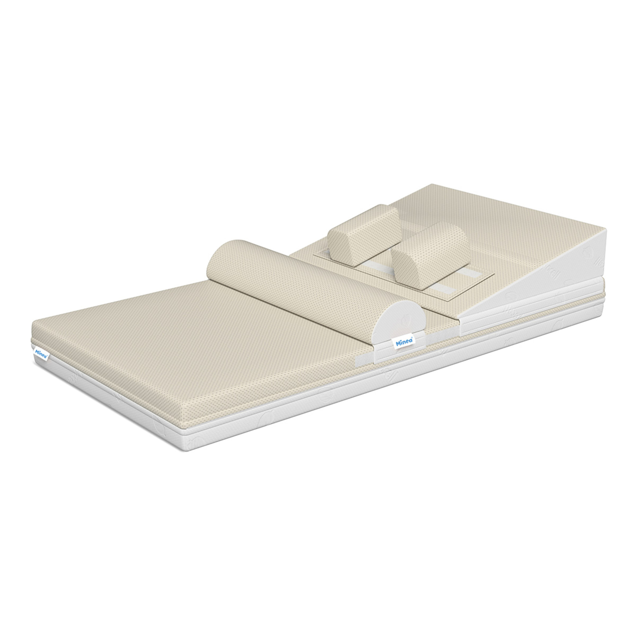 Kit Complet Enfant Minéa, Matelas 10 cm, Mousse Haute Densité, Déhoussable, Double Face Été/Hiver Coton Organique Lyocell, Certification CertiPUR Oeko-Tex