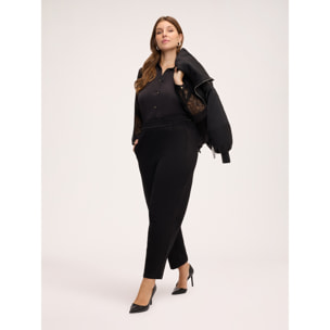 Fiorella Rubino - Pantaloni Balloon in tessuto stretch - Nero