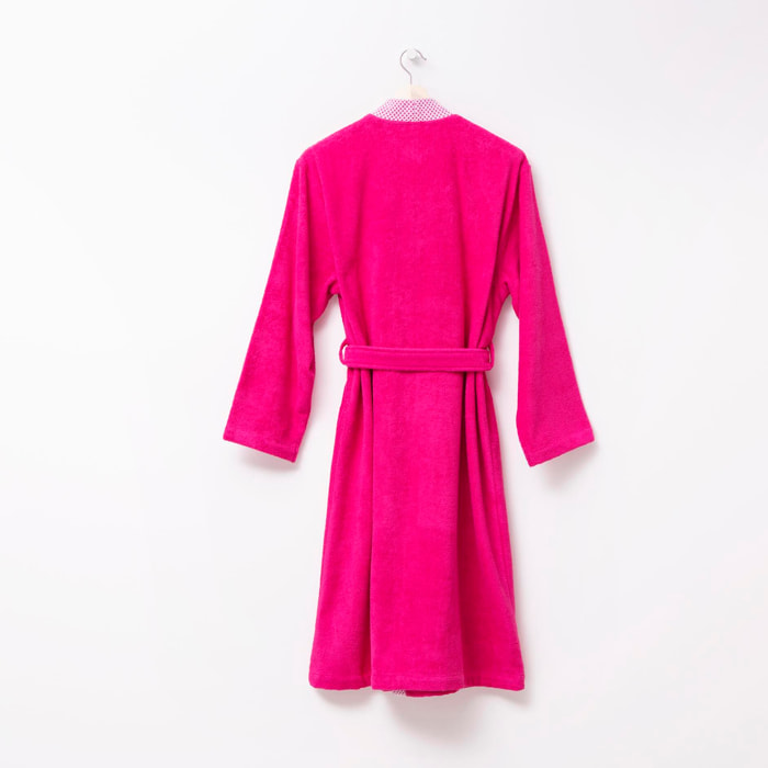 Albornoz 380gsm 100%algodón con ribete jacquard morado summer benetton