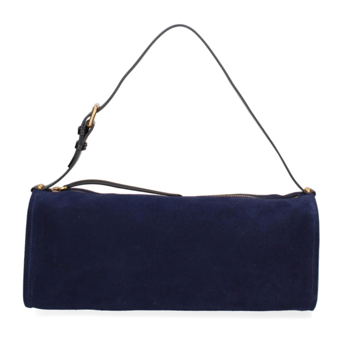 Borsa a spalla da donna Made in Italy - Valoria Chic - Pelle scamosciata - 35.0 x 14.0 x 10.0 cm