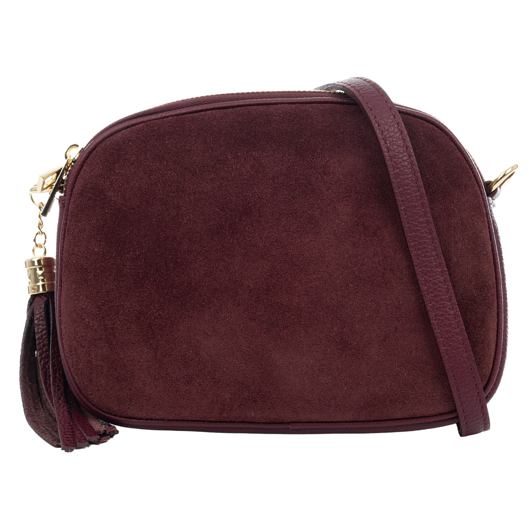 Aliminusa bolso bandolera Mujer. Piel auténtica Gamuza y Dollaro.