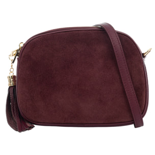 Aliminusa bolso bandolera Mujer. Piel auténtica Gamuza y Dollaro.