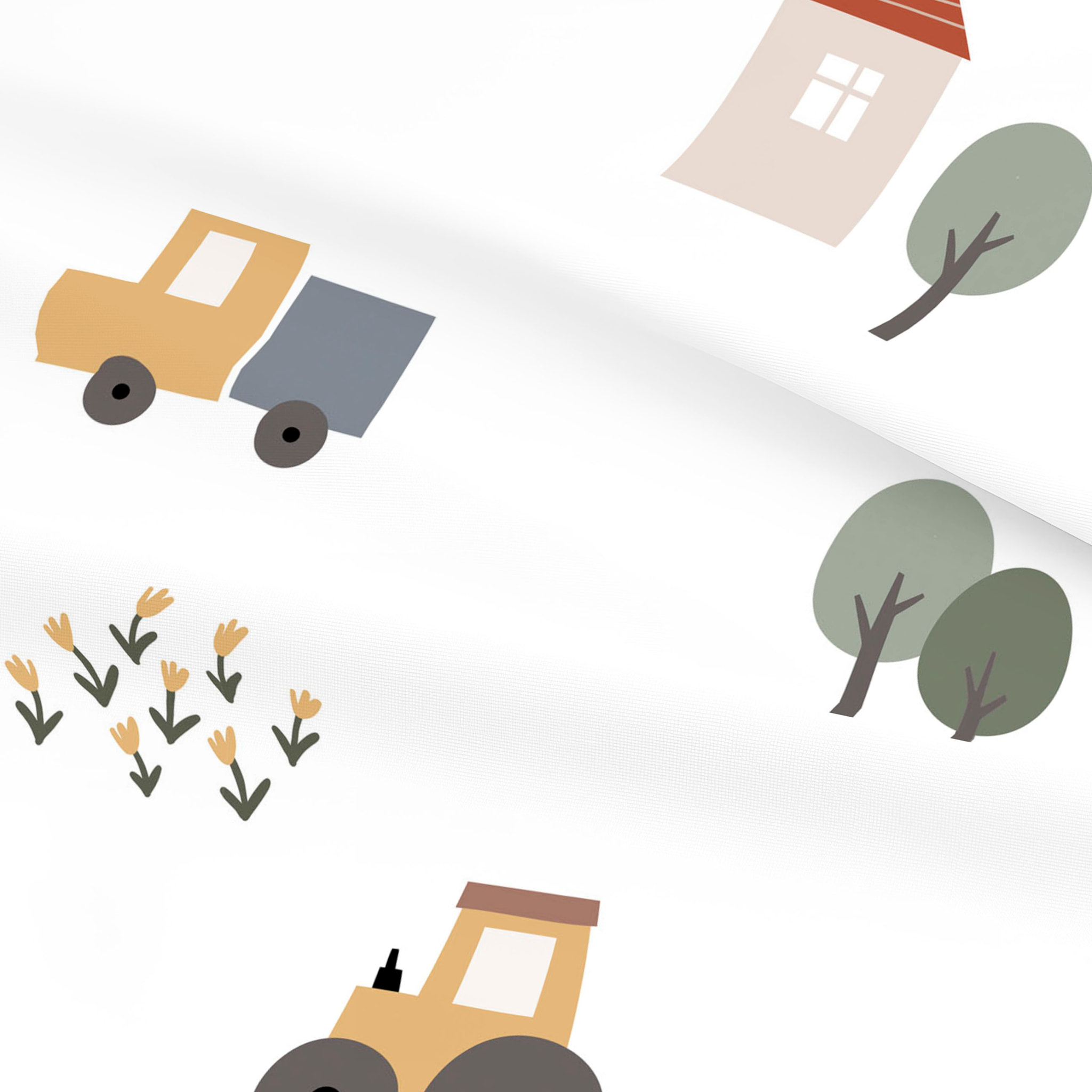 Cool Kids - Funda Nórdica Estampada - Reversible - Infantil - Cierre Solapa - 100% Algodón - Incluye 1 Funda de Almohada - Cuna/Maxicuna - Farm Life