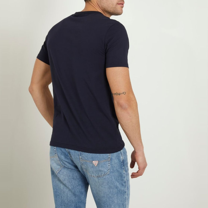 T-shirt - logo - 100% coton - bleu marine