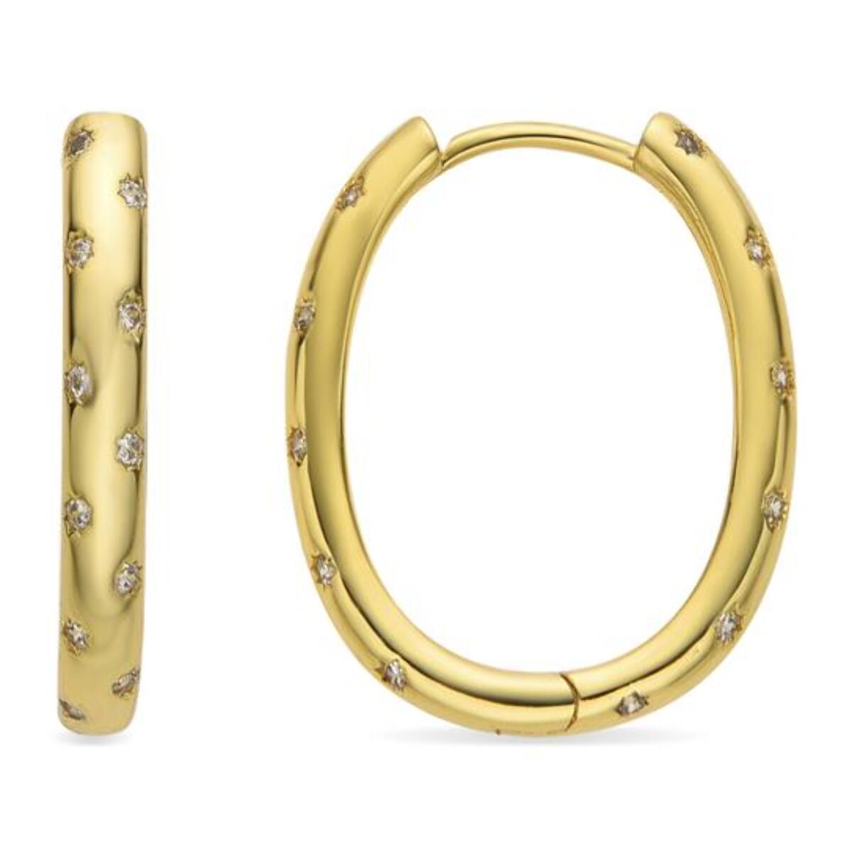 Pendientes con Circonita Brillante acabado oro 18k