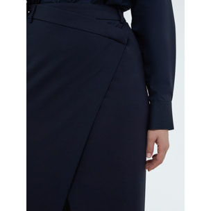 Fiorella Rubino - Falda larga con cierre cruzado - Azul