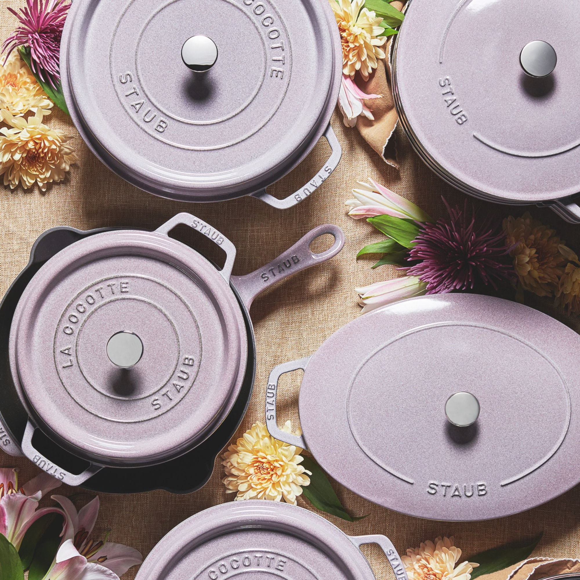 Cocotte 28 cm, Rond(e), Fleur de Cerisier, Fonte