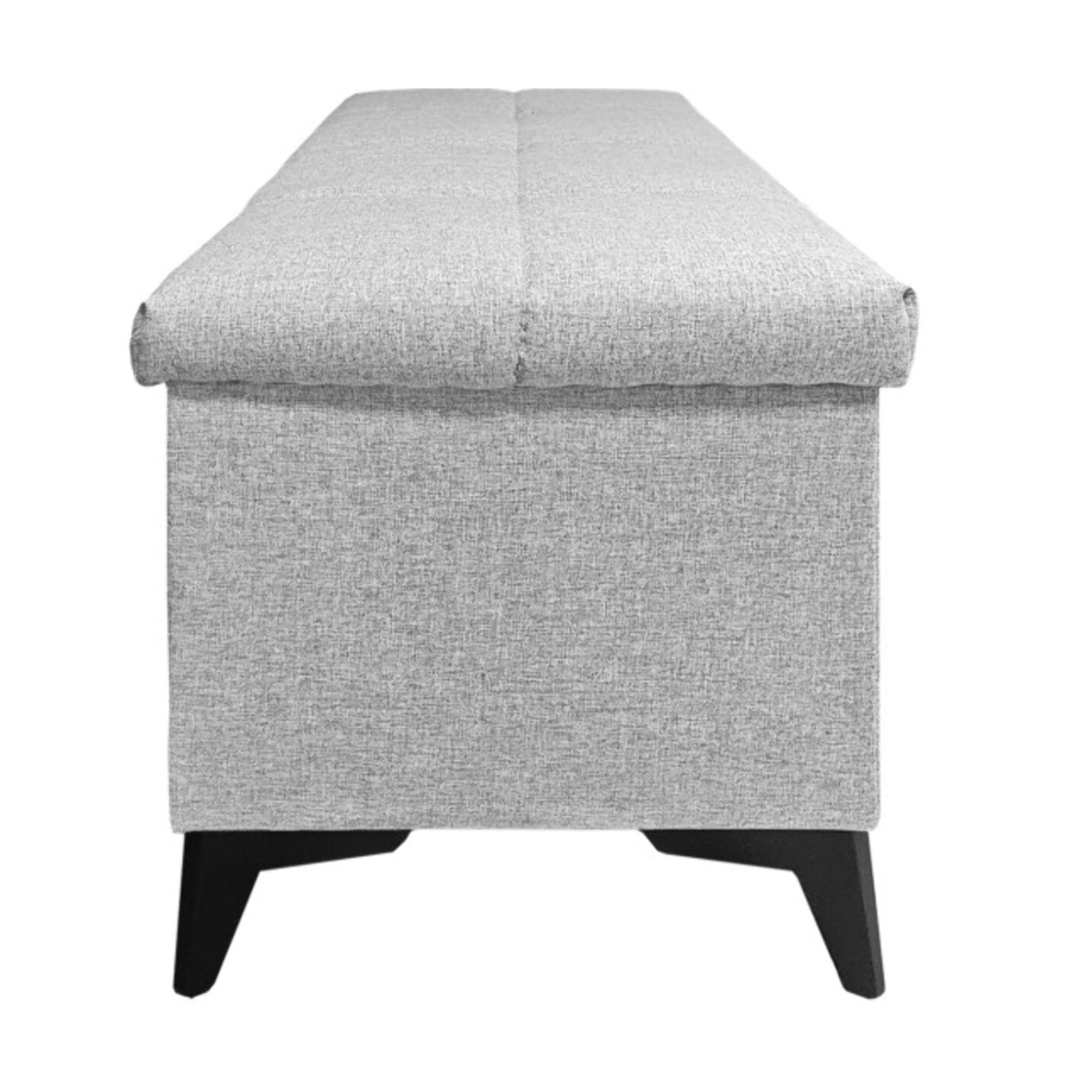 Banc de lit avec coffre de rangement en tissu gris - TRESSERVE