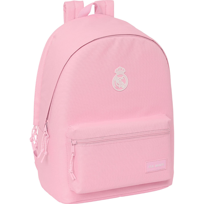 Mochila doble para portatil 15,6"+usb real madrid chica rosa